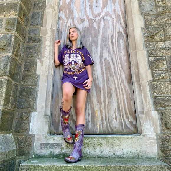 SOLD🔥OLD GRINGO Grace Heart Wing Purple Red Boots - Picture 4 of 15